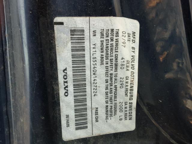 YV1LS5540W1427224 - 1998 VOLVO S70 BLUE photo 10