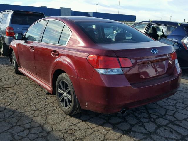 4S3BMCG67B3221458 - 2011 SUBARU LEGACY 2.5 RED photo 3