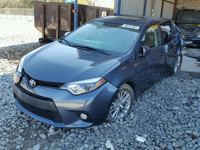 2T1BURHE4EC056098 - 2014 TOYOTA COROLLA L BLUE photo 2