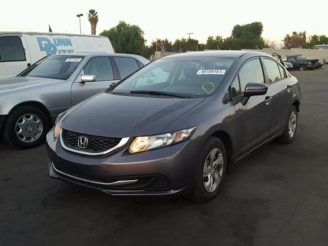 19XFB2F51EE270176 - 2014 HONDA CIVIC LX GRAY photo 2