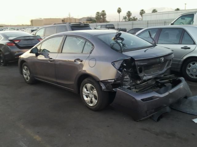 19XFB2F51EE270176 - 2014 HONDA CIVIC LX GRAY photo 3