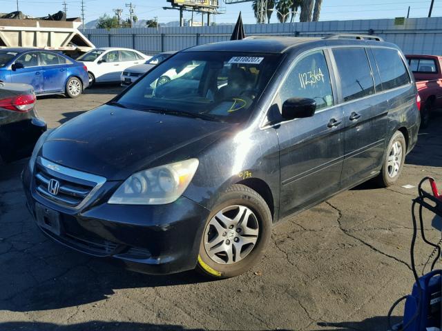 5FNRL38797B033107 - 2007 HONDA ODYSSEY EX BLACK photo 2