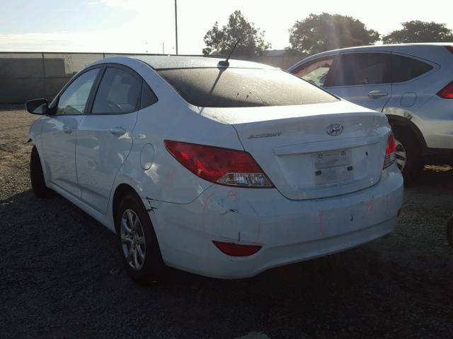 KMHCT4AE1DU548718 - 2013 HYUNDAI ACCENT GLS WHITE photo 3