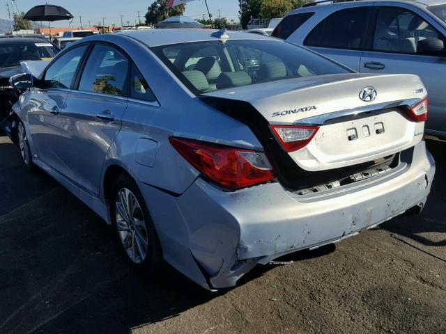 5NPEC4AB7EH921596 - 2014 HYUNDAI SONATA SE BLUE photo 3