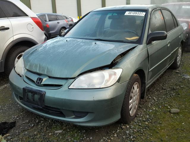 2HGES16524H583683 - 2004 HONDA CIVIC LX GREEN photo 2