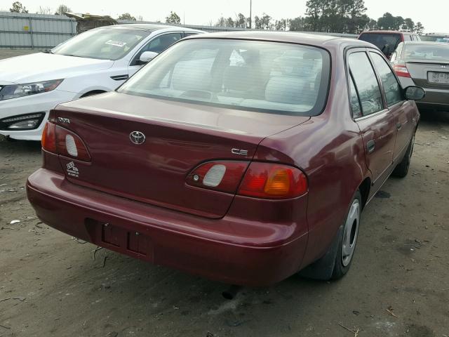 1NXBR12E8YZ397647 - 2000 TOYOTA COROLLA VE BURGUNDY photo 4