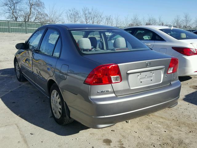 2HGES16674H589178 - 2004 HONDA CIVIC LX GRAY photo 3