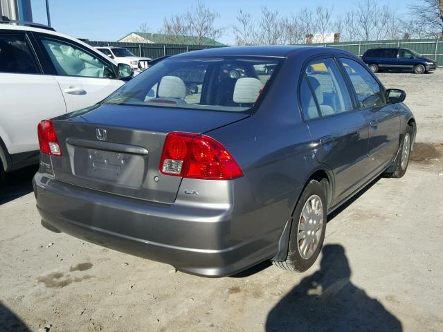 2HGES16674H589178 - 2004 HONDA CIVIC LX GRAY photo 4