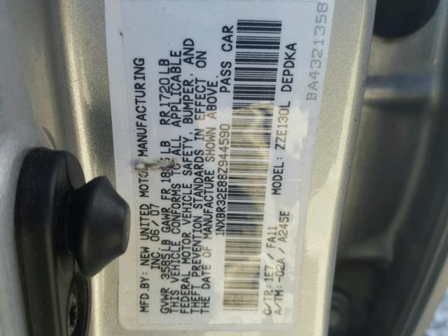 1NXBR32E88Z944590 - 2008 TOYOTA COROLLA CE SILVER photo 8