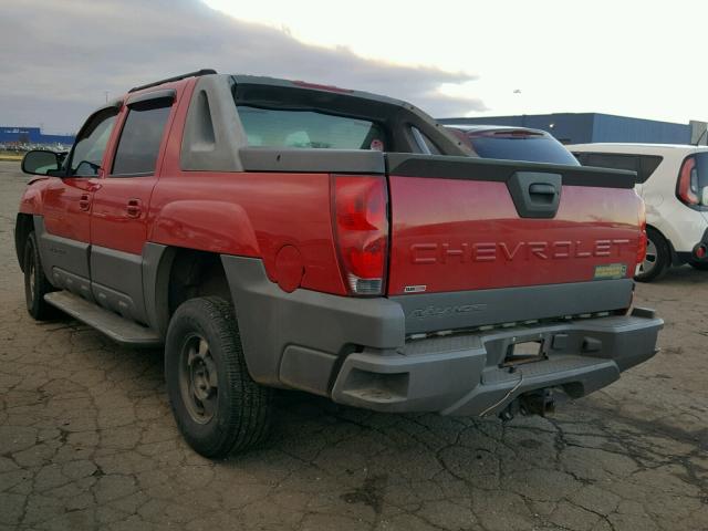 3GNEC13T02G228658 - 2002 CHEVROLET AVALANCHE RED photo 3