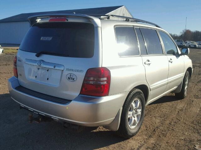 JTEGF21A230108944 - 2003 TOYOTA HIGHLANDER SILVER photo 4