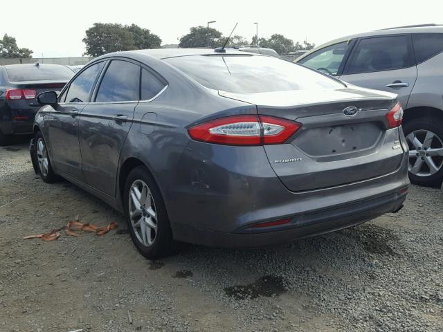 3FA6P0HR8DR386171 - 2013 FORD FUSION SE CHARCOAL photo 3