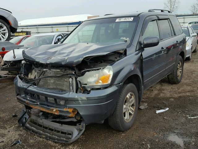 2HKYF18445H504690 - 2005 HONDA PILOT EX GRAY photo 2