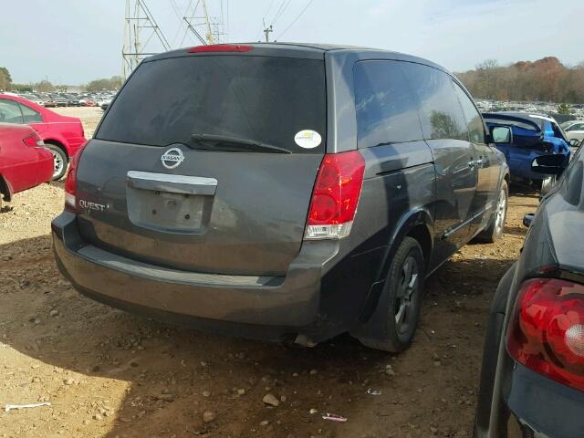 5N1BV28U59N102161 - 2009 NISSAN QUEST S GRAY photo 4