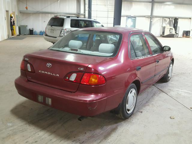 2T1BR18E4YC303658 - 2000 TOYOTA COROLLA VE MAROON photo 4