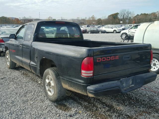 1B7GL22X0XS107057 - 1999 DODGE DAKOTA BLACK photo 3