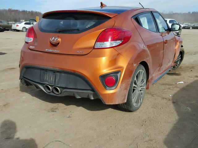 KMHTC6AE0GU299828 - 2016 HYUNDAI VELOSTER T ORANGE photo 4