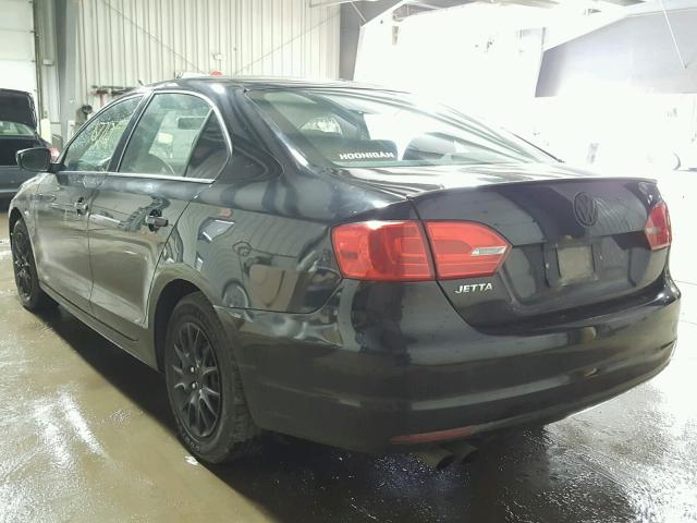 3VW1K7AJ4BM026628 - 2011 VOLKSWAGEN JETTA BASE BLACK photo 3
