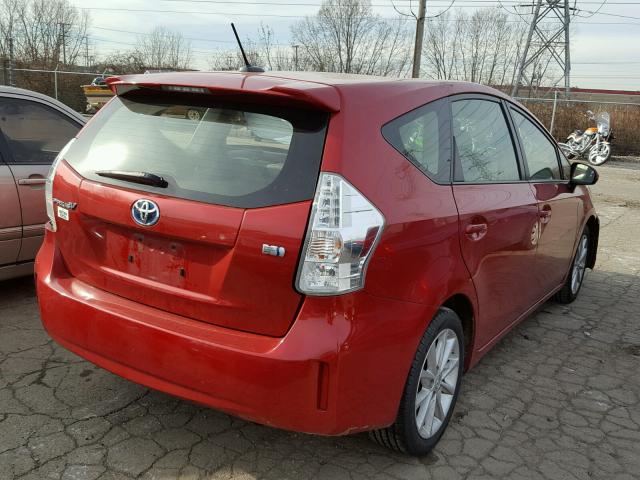 JTDZN3EU5C3182884 - 2012 TOYOTA PRIUS V RED photo 4