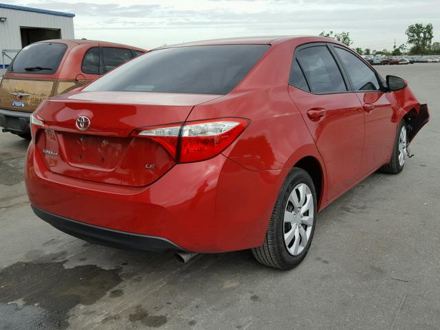 2T1BURHE6FC466984 - 2015 TOYOTA COROLLA L RED photo 4