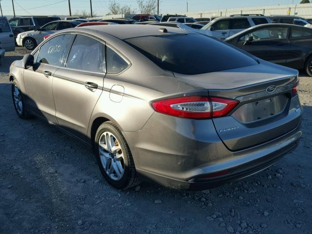 3FA6P0HR0DR125116 - 2013 FORD FUSION SE GRAY photo 3