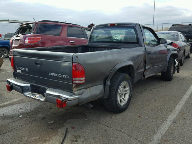 1D7FL46X33S296935 - 2003 DODGE DAKOTA SLT GRAY photo 4