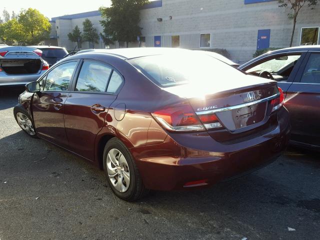 19XFB2F52FE240251 - 2015 HONDA CIVIC LX MAROON photo 3