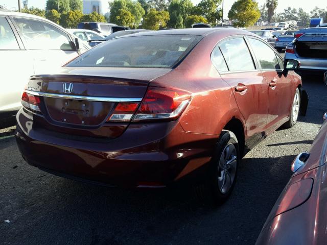 19XFB2F52FE240251 - 2015 HONDA CIVIC LX MAROON photo 4