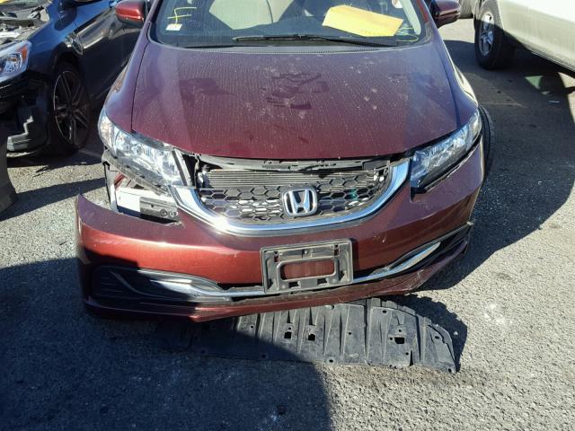 19XFB2F52FE240251 - 2015 HONDA CIVIC LX MAROON photo 9