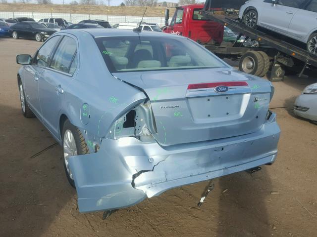 3FADP0L3XAR406720 - 2010 FORD FUSION HYB BLUE photo 3