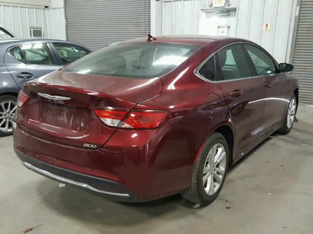 1C3CCCAB8GN191884 - 2016 CHRYSLER 200 LIMITE MAROON photo 4