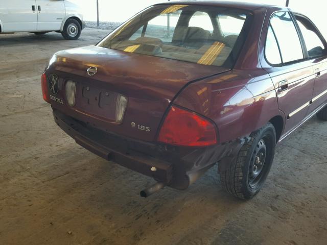 3N1CB51D34L472341 - 2004 NISSAN SENTRA 1.8 BURGUNDY photo 9