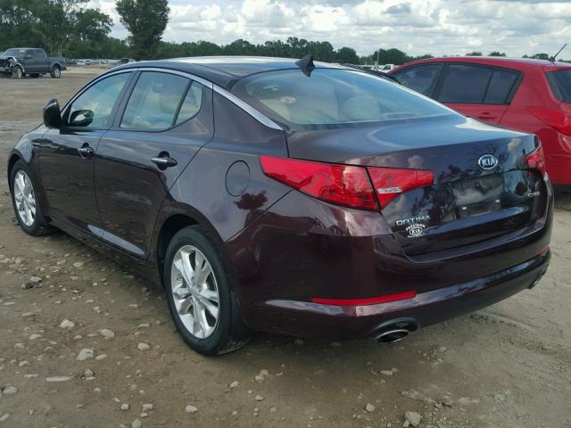 5XXGN4A74CG049661 - 2012 KIA OPTIMA EX BURGUNDY photo 3