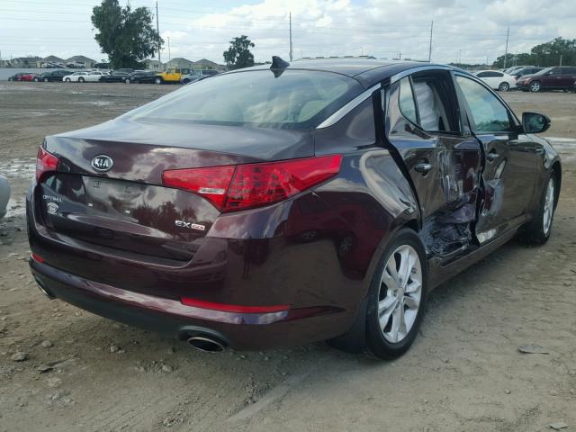 5XXGN4A74CG049661 - 2012 KIA OPTIMA EX BURGUNDY photo 4