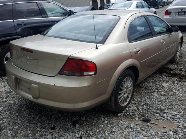 1C3EL46X34N169905 - 2004 CHRYSLER SEBRING LX TAN photo 4