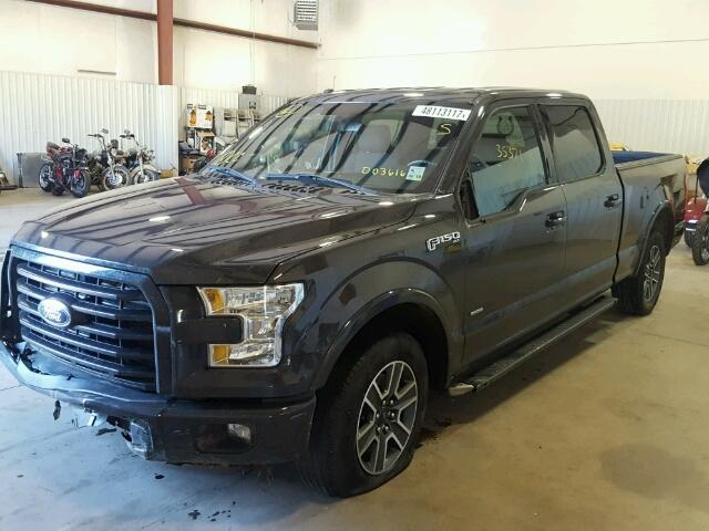 1FTEW1CP5GKD03616 - 2016 FORD F150 SUPER GRAY photo 2