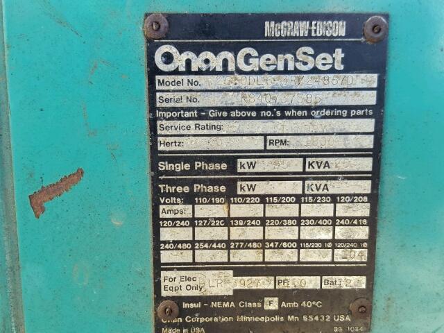 K840737385 - 1984 OTHR GENERATOR WHITE photo 10