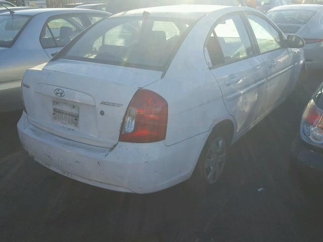 KMHCN46C57U119197 - 2007 HYUNDAI ACCENT GLS WHITE photo 4