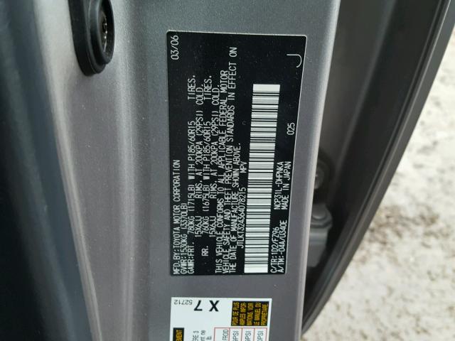 JTLKT324364078215 - 2006 TOYOTA SCION XB Gris foto 10