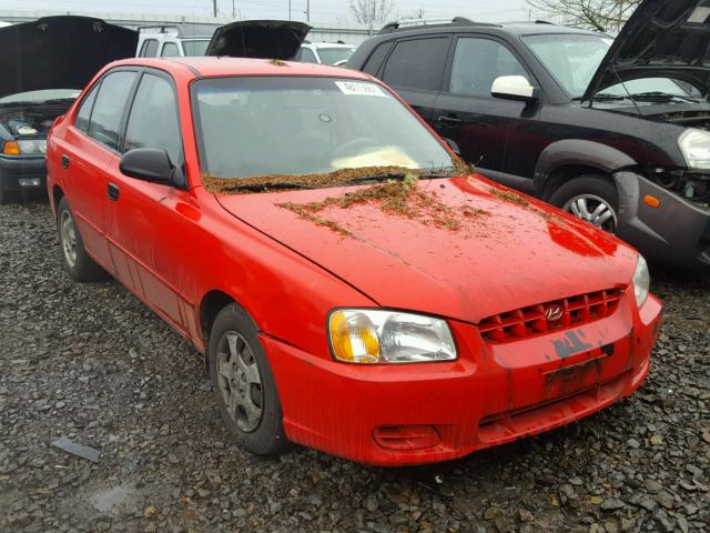 KMHCG45C41U199238 - 2001 HYUNDAI ACCENT GL RED photo 1