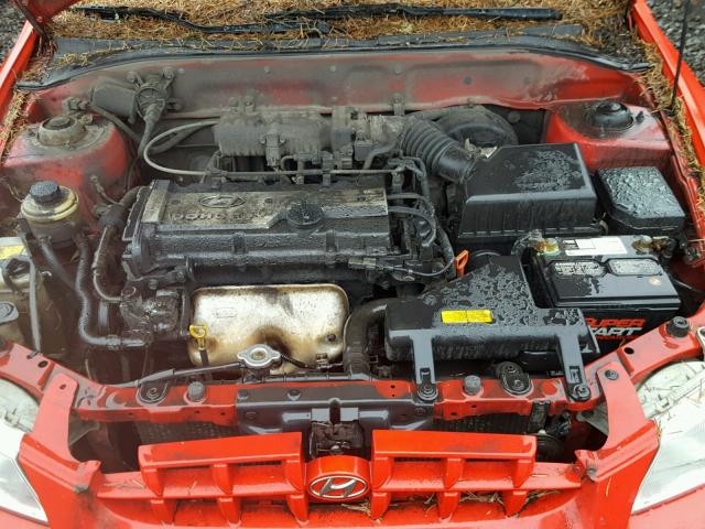 KMHCG45C41U199238 - 2001 HYUNDAI ACCENT GL RED photo 7