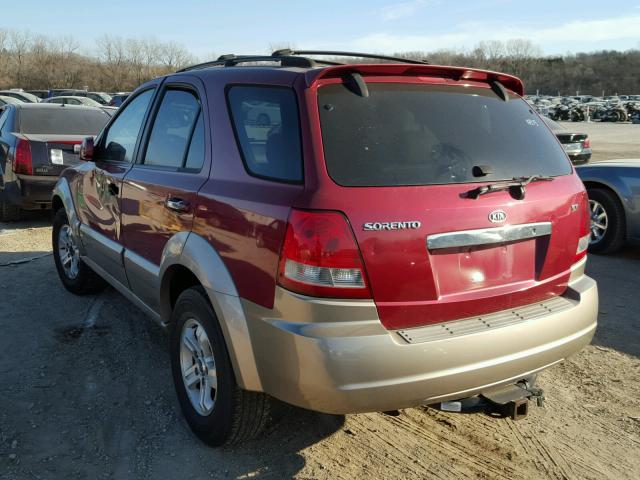 KNDJC733345186653 - 2004 KIA SORENTO EX RED photo 3