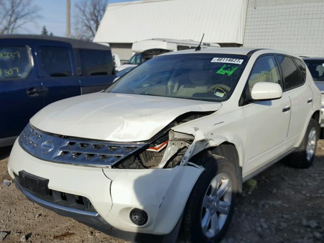 JN8AZ08W96W528178 - 2006 NISSAN MURANO SL WHITE photo 2