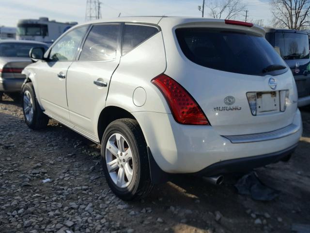 JN8AZ08W96W528178 - 2006 NISSAN MURANO SL WHITE photo 3