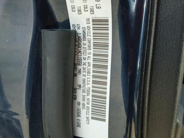 1J4RG4GK1AC115556 - 2010 JEEP COMMANDER BLUE photo 10