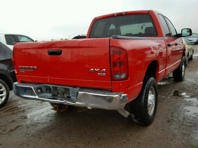 3D7KU28C34G234633 - 2004 DODGE RAM 2500 S RED photo 4