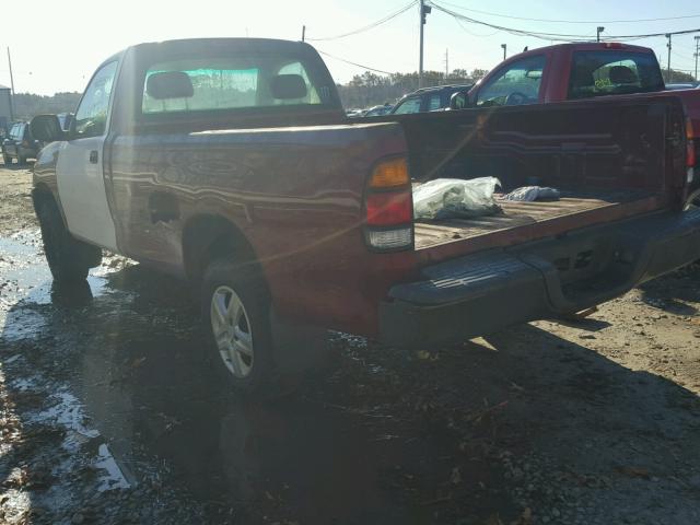 5TBJN32182S320592 - 2002 TOYOTA TUNDRA MAROON photo 3