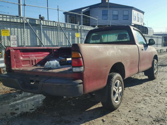 5TBJN32182S320592 - 2002 TOYOTA TUNDRA MAROON photo 4