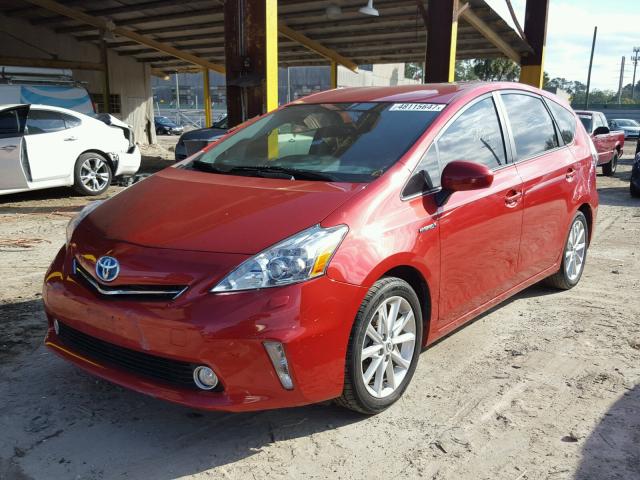 JTDZN3EU5C3049218 - 2012 TOYOTA PRIUS V RED photo 2