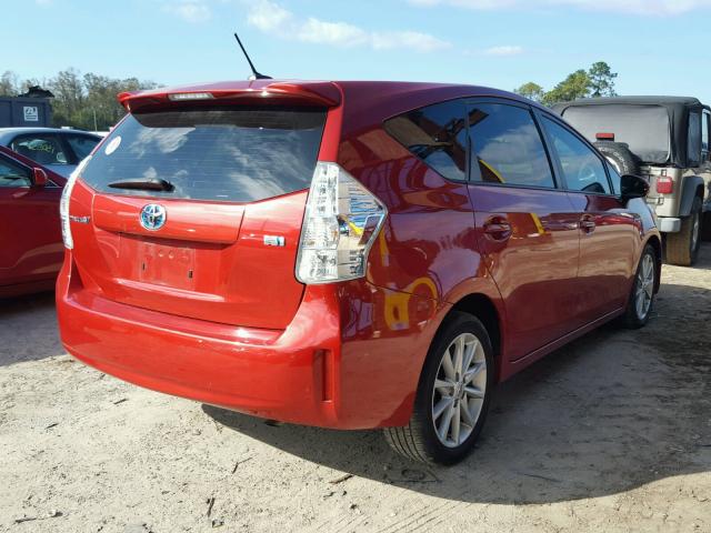 JTDZN3EU5C3049218 - 2012 TOYOTA PRIUS V RED photo 4